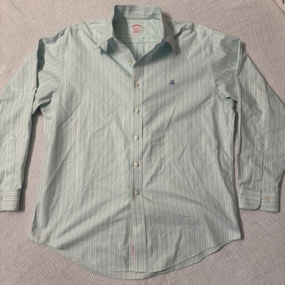Brooks Brothers Other - Brooks Brothers Mens Non-Iron Supima Cotton Striped Shirt Traditional Fit Blue L